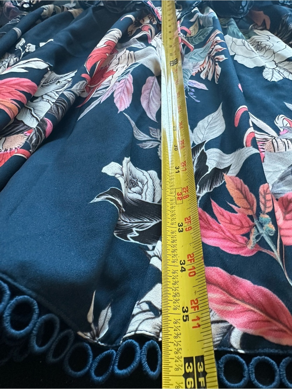 Wish Australia Nordstroms Navy Floral Spaghetti Strap dress Large AU 14 - Picture 14 of 16